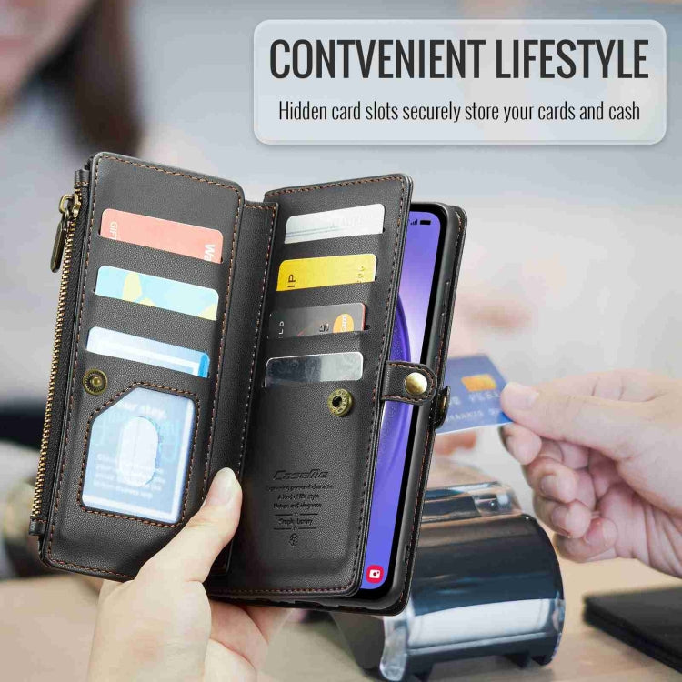 For Samsung Galaxy A54 5G CaseMe C36 Card Slots Zipper Wallet RFID Anti-theft Leather Phone Case(Black) - Galaxy Phone Cases by CaseMe | Online Shopping UK | buy2fix