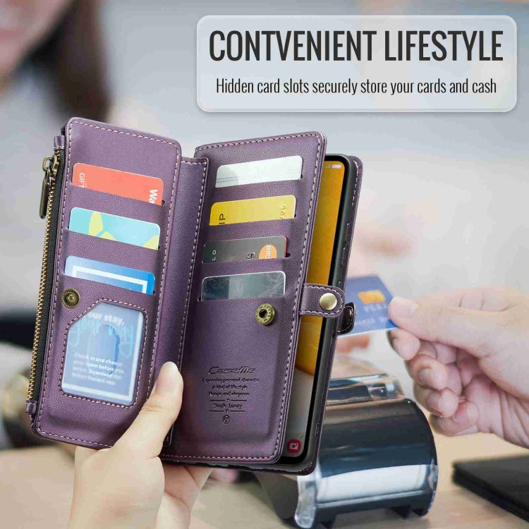 For Samsung Galaxy A72 CaseMe C36 Card Slots Zipper Wallet RFID Anti-theft Leather Phone Case(Purple) - Galaxy Phone Cases by CaseMe | Online Shopping UK | buy2fix