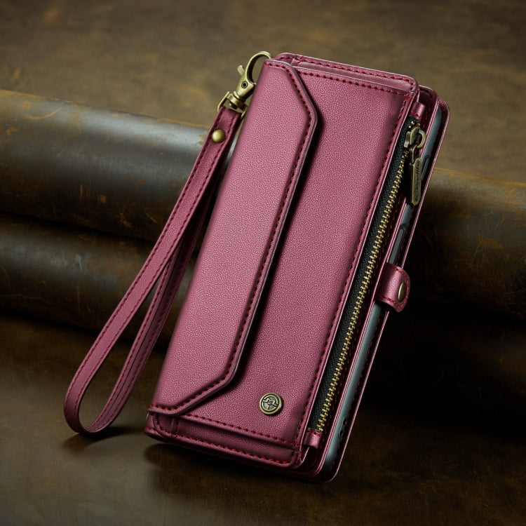 For Samsung Galaxy S10 CaseMe C36 Card Slots Zipper Wallet RFID Anti-theft Leather Phone Case(Wine Red) - Galaxy Phone Cases by CaseMe | Online Shopping UK | buy2fix