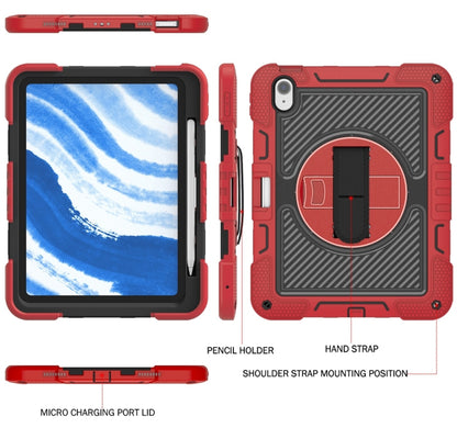 For iPad Air 11 2024 / Air 2022 10.9 360 Degree Rotation PC Contrast Silicone Tablet Case(Red + Black) - iPad Air 11 2024 Cases by buy2fix | Online Shopping UK | buy2fix