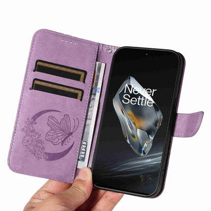 For OnePlus 12 Swallowtail Butterfly Embossed Leather Phone Case(Purple) - OnePlus Cases by buy2fix | Online Shopping UK | buy2fix