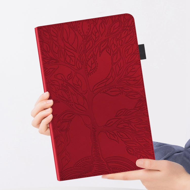 For iPad Pro 13 2024 Tree Life Series Embossed Smart Leather Tablet Case(Red) - iPad Pro 13 2024 Cases by buy2fix | Online Shopping UK | buy2fix