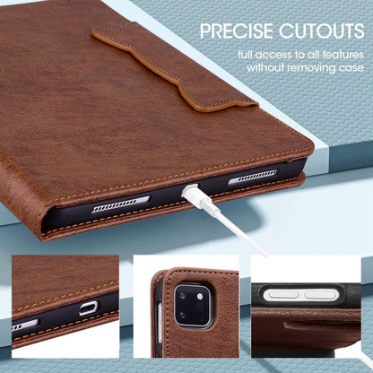 For iPad Pro 13 2024 Cat Buckle Leather Smart Tablet Case(Brown) - iPad Pro 13 2024 Cases by buy2fix | Online Shopping UK | buy2fix