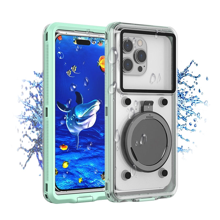 33ft 10m Underwater IP68 Waterproof Phone Case For Under 6.6 inch Phones(Green) - Galaxy Phone Cases by buy2fix | Online Shopping UK | buy2fix