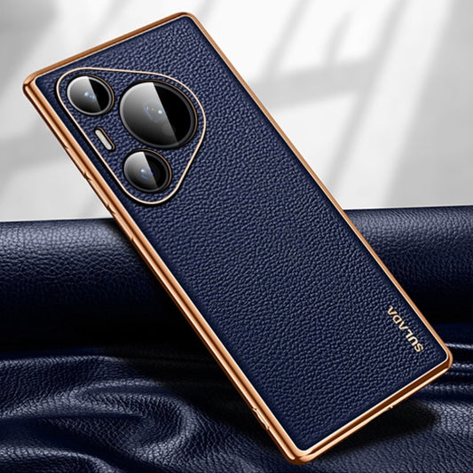 For Huawei Pura 70 SULADA TPU + Litchi Texture Leather Phone Case(Blue) - Huawei Cases by SULADA | Online Shopping UK | buy2fix