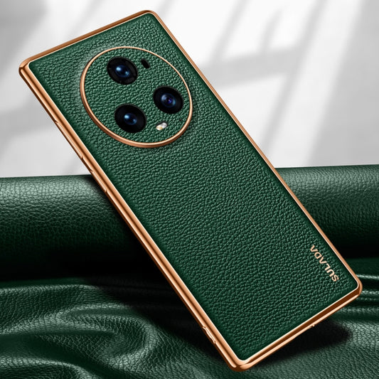 For Honor Magic5 Pro SULADA TPU + Litchi Texture Leather Phone Case(Green) - Honor Cases by SULADA | Online Shopping UK | buy2fix