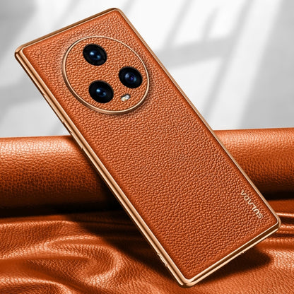 For Honor Magic5 SULADA TPU + Litchi Texture Leather Phone Case(Orange) - Honor Cases by SULADA | Online Shopping UK | buy2fix