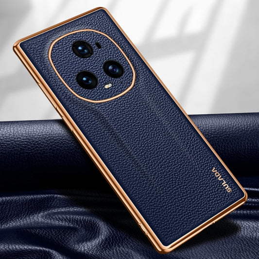 For Honor Magic5 Ultimate SULADA TPU + Litchi Texture Leather Phone Case(Blue) - Honor Cases by SULADA | Online Shopping UK | buy2fix