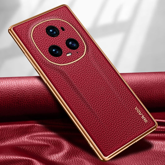 For Honor Magic5 Ultimate SULADA TPU + Litchi Texture Leather Phone Case(Red) - Honor Cases by SULADA | Online Shopping UK | buy2fix