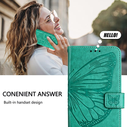 For Blackview A52 Embossed Butterfly Leather Phone Case(Green) - More Brand by buy2fix | Online Shopping UK | buy2fix