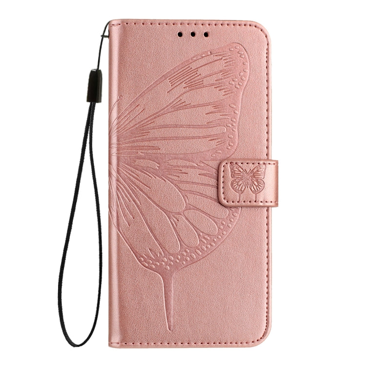 For Blackview Shark 8 Embossed Butterfly Leather Phone Case(Rose Gold) - More Brand by buy2fix | Online Shopping UK | buy2fix