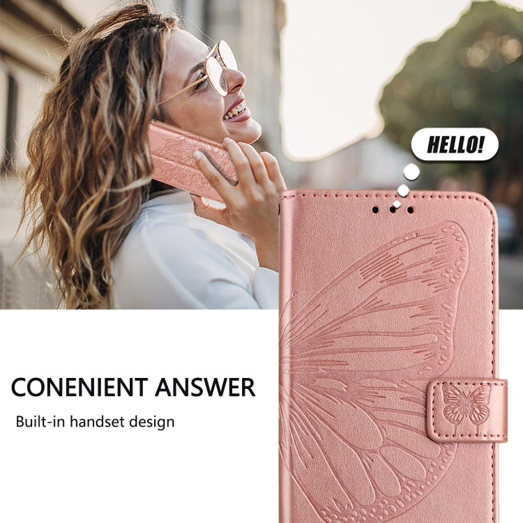 For Blackview Shark 8 Embossed Butterfly Leather Phone Case(Rose Gold) - More Brand by buy2fix | Online Shopping UK | buy2fix