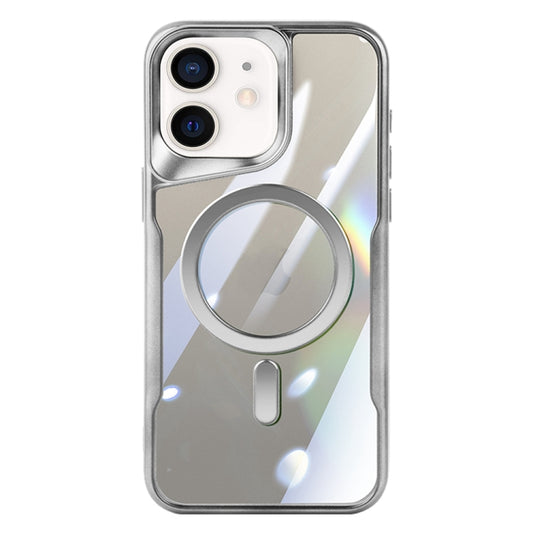 For iPhone 12 Blade MagSafe Magnetic Transparent PC Phone Case(Silver White) - iPhone 12 / 12 Pro Cases by buy2fix | Online Shopping UK | buy2fix