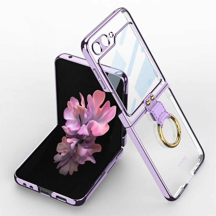 For Samsung Galaxy Z Flip6 GKK Integrated Electroplating Phone Case with Ring(Purple) - Galaxy Z Flip6 5G Cases by GKK | Online Shopping UK | buy2fix