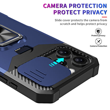 For iPhone 16 Pro Camera Shield Card Slot PC+TPU Phone Case(Gold) - iPhone 16 Pro Cases by buy2fix | Online Shopping UK | buy2fix