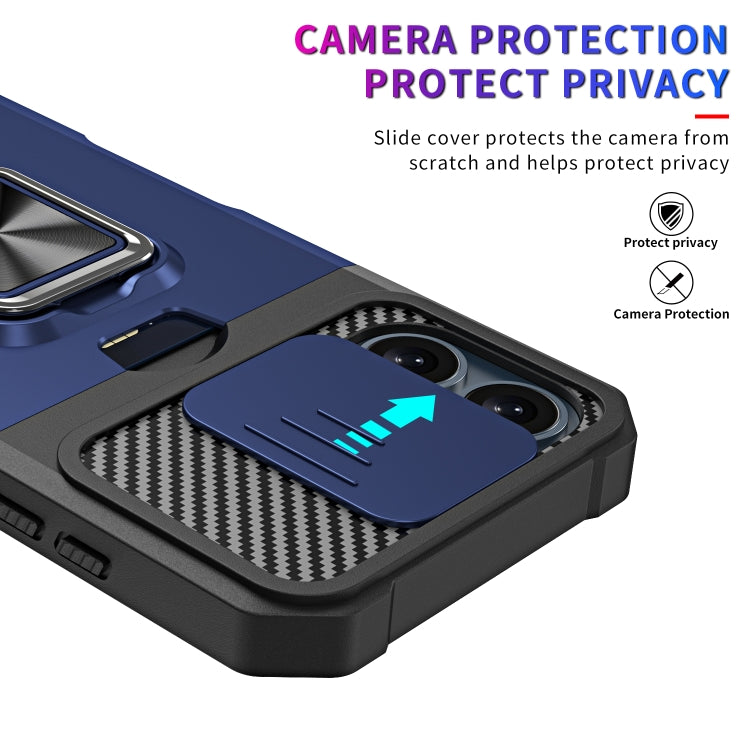 For iPhone 16 Camera Shield Card Slot PC+TPU Phone Case(Purple) - iPhone 16 Cases by buy2fix | Online Shopping UK | buy2fix