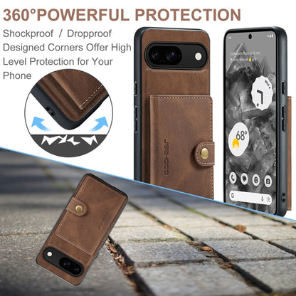 For Google Pixel 9 JEEHOOD J01 Retro Magnetic Detachable Wallet Phone Case(Brown) - Google Cases by JEEHOOD | Online Shopping UK | buy2fix