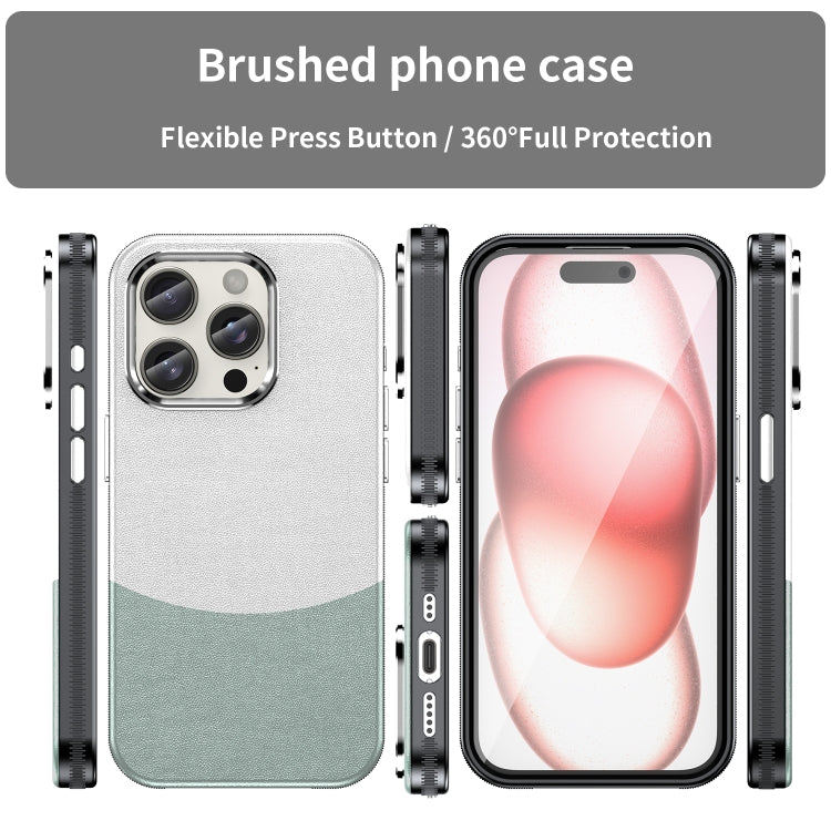 For iPhone 16 Pro Leather Texture MagSafe Magnetic TPU + PC Phone Case(Cyan) - iPhone 16 Pro Cases by buy2fix | Online Shopping UK | buy2fix