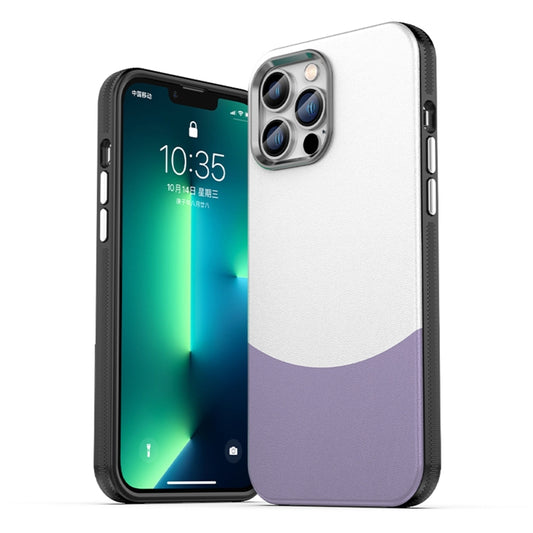 For iPhone 13 Pro Max Leather Texture MagSafe Magnetic TPU + PC Phone Case(Light Purple) - iPhone 13 Pro Max Cases by buy2fix | Online Shopping UK | buy2fix