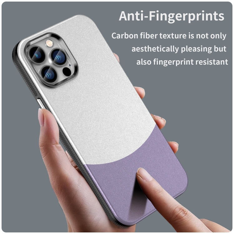 For iPhone 13 Pro Max Leather Texture MagSafe Magnetic TPU + PC Phone Case(Light Purple) - iPhone 13 Pro Max Cases by buy2fix | Online Shopping UK | buy2fix