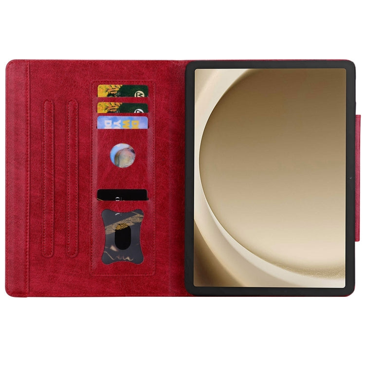 For Samsung Galaxy Tab S9+ / S8+ / S7+ Cat Buckle Leather Smart Tablet Case(Red) - Galaxy Tab S9+ Cases by buy2fix | Online Shopping UK | buy2fix