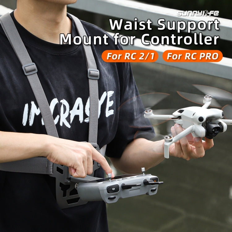 For DJI RC 2 / 1 Sunnylife Remote Control Waist Support Bracket Chest Strap(Grey) - Holder Series by Sunnylife | Online Shopping UK | buy2fix