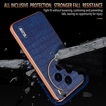 For vivo X100 Pro 5G / X100s Pro AZNS Electroplated Frame Crocodile Texture Full Coverage Phone Case(Black) - X100 Pro Cases by AZNS | Online Shopping UK | buy2fix