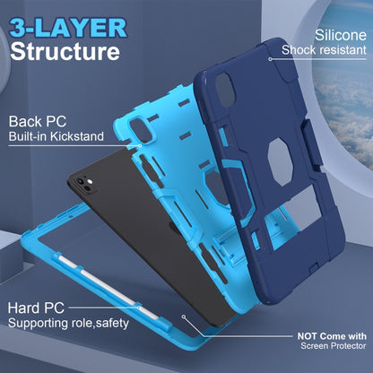 For iPad Pro 11 2024 Contrast Color Silicone Acrylic PC Tablet Case with Holder(Navy Blue) - iPad Pro 11 2024 Cases by buy2fix | Online Shopping UK | buy2fix