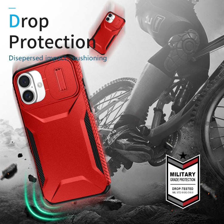 For iPhone 16 Sliding Camshield Phone Case(Red) - iPhone 16 Cases by buy2fix | Online Shopping UK | buy2fix