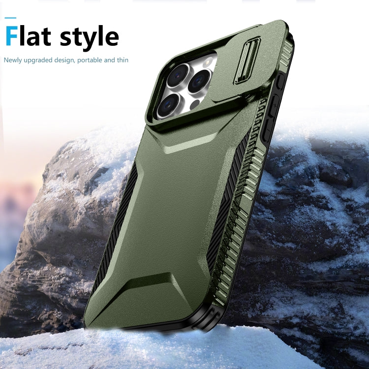 For iPhone 16 Pro Max Sliding Camshield Phone Case(Alpine Green) - iPhone 16 Pro Max Cases by buy2fix | Online Shopping UK | buy2fix