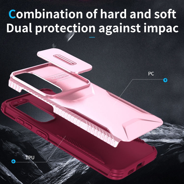 For Samsung Galaxy S25 5G / S24 5G Sliding Camshield Phone Case(Pink + Rose Red) - Galaxy S24 5G Cases by buy2fix | Online Shopping UK | buy2fix