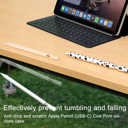 For Apple Pencil 1 Cow Pattern Stylus Silicone Protective Cover(Black) - Pencil Accessories by buy2fix | Online Shopping UK | buy2fix