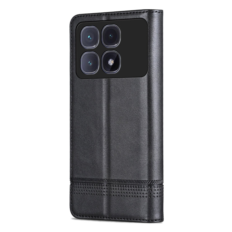 For Redmi K70 Ultra AZNS Magnetic Calf Texture Flip Leather Phone Case(Black) - Xiaomi Cases by AZNS | Online Shopping UK | buy2fix