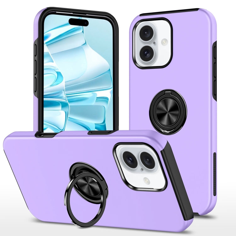 For iPhone 16 Magnetic Ring Holder Phone Case(Purple) - iPhone 16 Cases by buy2fix | Online Shopping UK | buy2fix