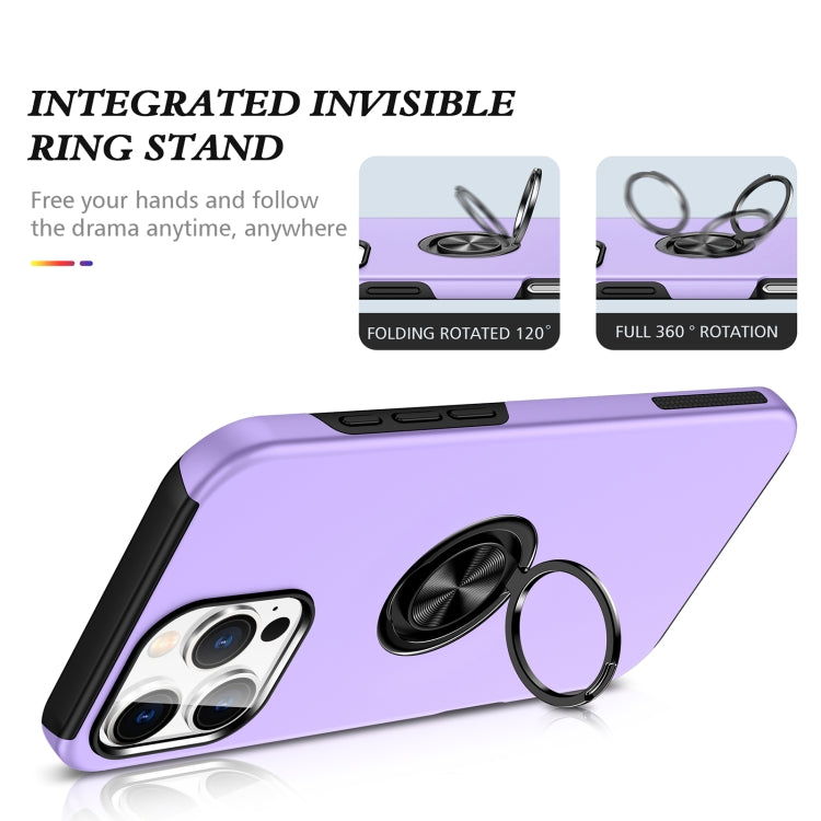 For iPhone 16 Magnetic Ring Holder Phone Case(Purple) - iPhone 16 Cases by buy2fix | Online Shopping UK | buy2fix