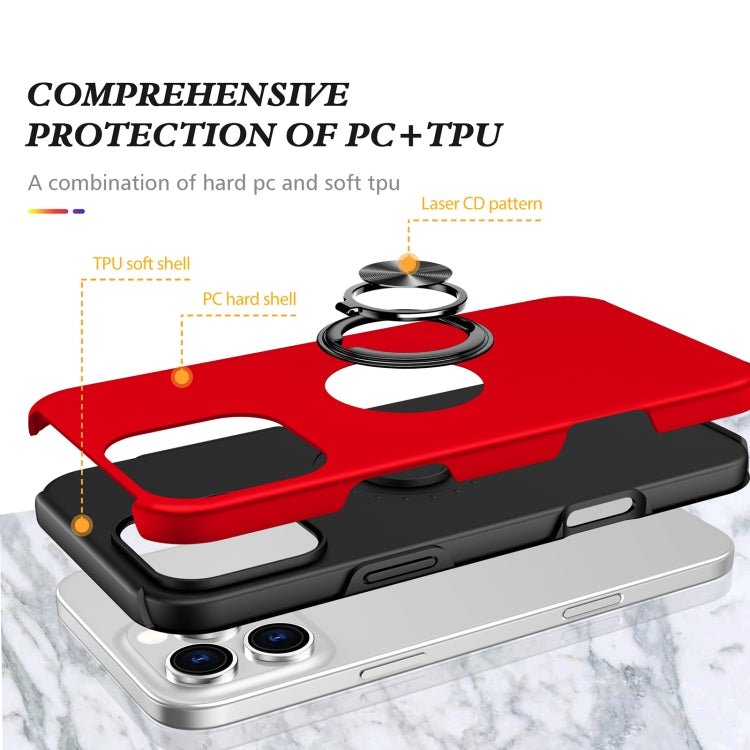 For iPhone 16 Pro Max Magnetic Ring Holder Phone Case(Red) - iPhone 16 Pro Max Cases by buy2fix | Online Shopping UK | buy2fix