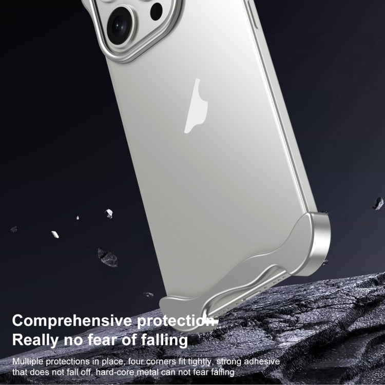 For iPhone 16 Pro Max Aromatherapy Alloy Frameless Phone Case(Silver) - iPhone 16 Pro Max Cases by buy2fix | Online Shopping UK | buy2fix