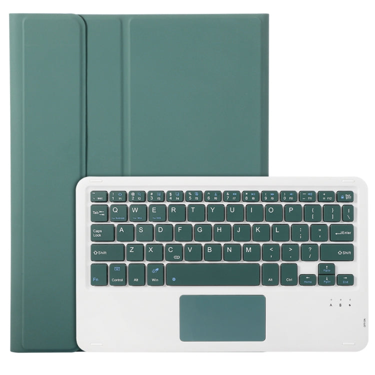 For iPad Air 11 2024 / Air 5 10.9 A098B-A Detachable Ultra-Thin Bluetooth Touch Keyboard Leather Tablet Case with Pen Slot(Dark Green) - For iPad Air by buy2fix | Online Shopping UK | buy2fix