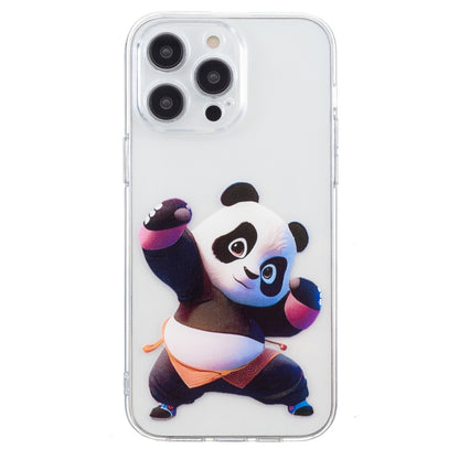 For iPhone 16 Pro Max Colored Drawing Pattern Transparent TPU Phone Case(Panda) - iPhone 16 Pro Max Cases by buy2fix | Online Shopping UK | buy2fix