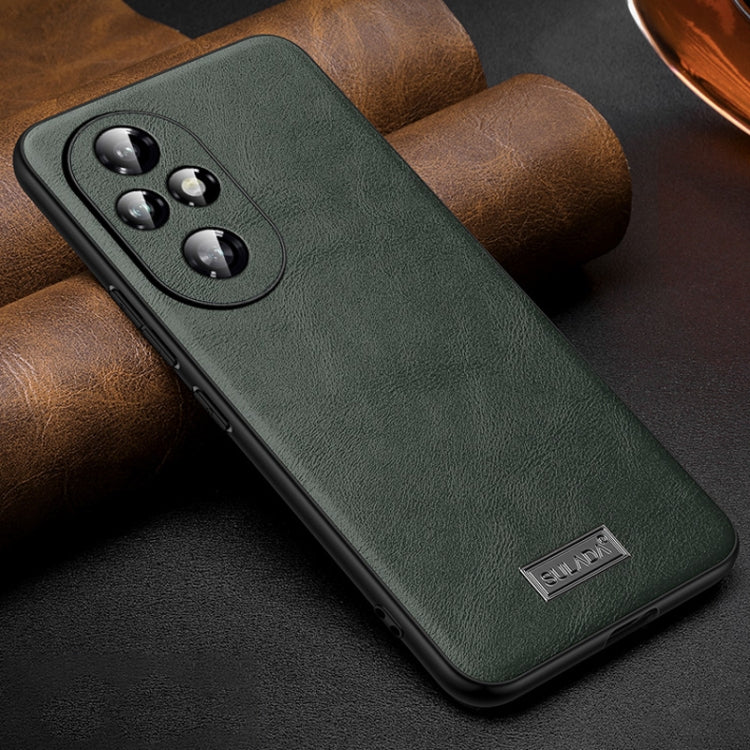 For Honor 200 Pro SULADA Shockproof TPU + Handmade Leather Phone Case(Green) - Honor Cases by SULADA | Online Shopping UK | buy2fix