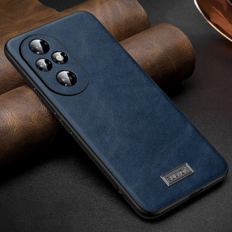 For Honor 200 Pro SULADA Shockproof TPU + Handmade Leather Phone Case(Blue) - Honor Cases by SULADA | Online Shopping UK | buy2fix