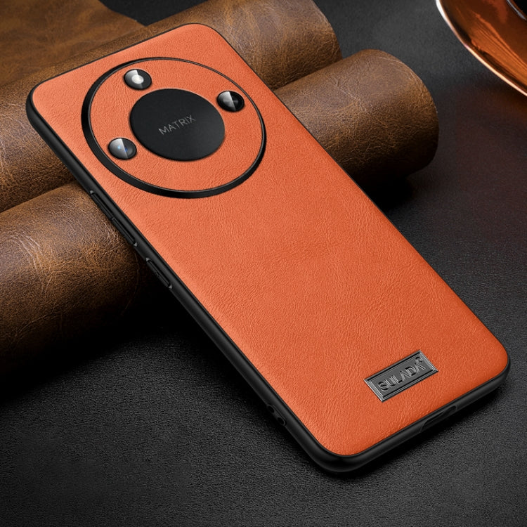 For Honor X60 SULADA Shockproof TPU + Handmade Leather Phone Case(Orange) - Honor Cases by SULADA | Online Shopping UK | buy2fix