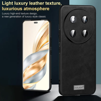 For Honor 200 Pro SULADA Shockproof TPU + Handmade Leather Phone Case(Black) - Honor Cases by SULADA | Online Shopping UK | buy2fix