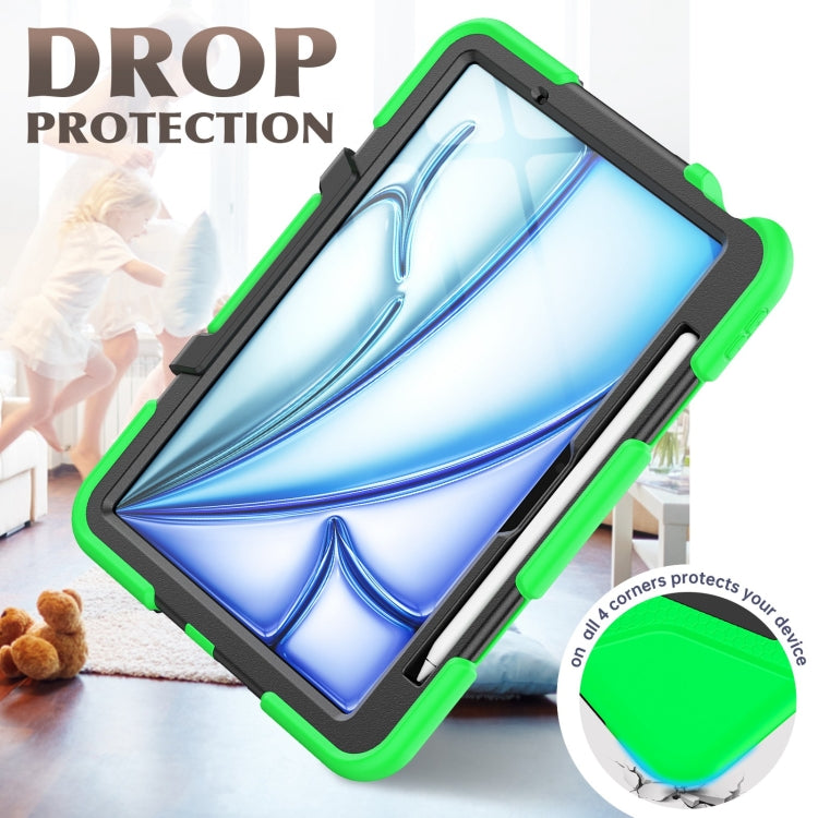 For iPad Air 11 2024 Colorful Silicone Heavy Duty Hybrid PC Tablet Case(Green) - iPad Air 11 2024 Cases by buy2fix | Online Shopping UK | buy2fix