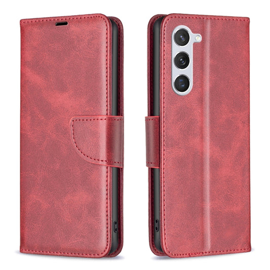 For Samsung Galaxy S25 5G Lambskin Texture Pure Color Flip Leather Phone Case(Red) - Galaxy S25 5G Cases by buy2fix | Online Shopping UK | buy2fix