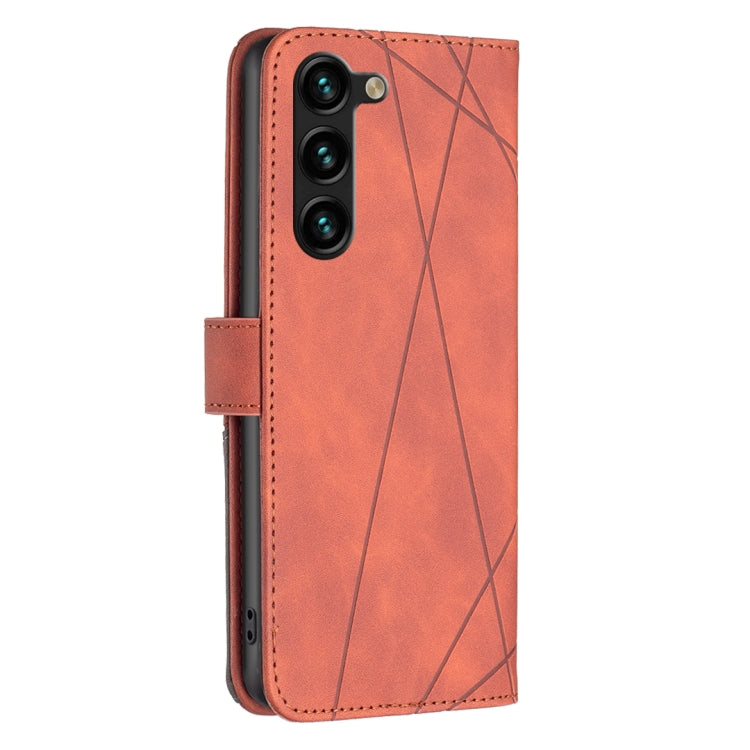 For Samsung Galaxy S25+ 5G Magnetic Buckle Rhombus Texture Leather Phone Case(Brown) - Galaxy S25+ 5G Cases by buy2fix | Online Shopping UK | buy2fix