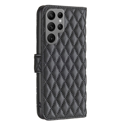 For Samsung Galaxy S25 Ultra 5G Diamond Lattice Wallet Flip Leather Phone Case(Black) - Galaxy S25 Ultra 5G Cases by buy2fix | Online Shopping UK | buy2fix