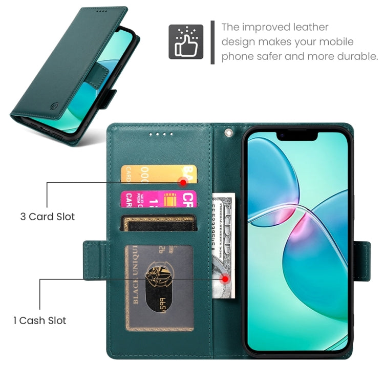 For iPhone SE 2024 Side Buckle Magnetic Frosted Leather Phone Case(Dark Green) - More iPhone Cases by buy2fix | Online Shopping UK | buy2fix