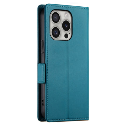 For iPhone 16 Pro Side Buckle Magnetic Frosted Leather Phone Case(Blue) - iPhone 16 Pro Cases by buy2fix | Online Shopping UK | buy2fix