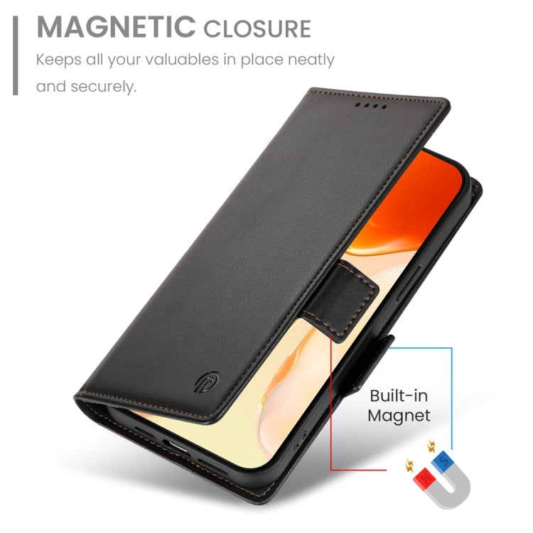 For iPhone 16 Plus Side Buckle Magnetic Frosted Leather Phone Case(Black) - iPhone 16 Plus Cases by buy2fix | Online Shopping UK | buy2fix